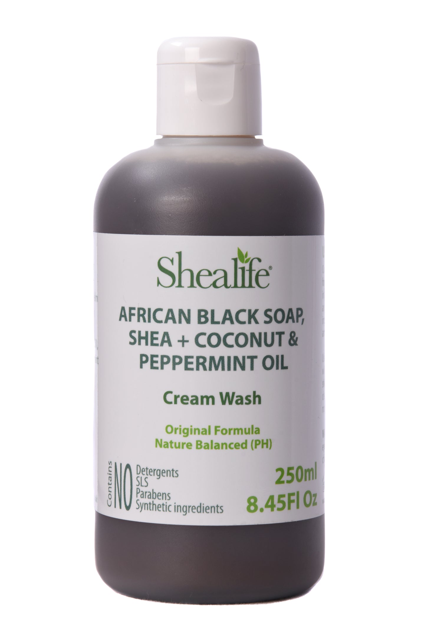 AFRICAN BLACK SOAP SHEA + COCONUT & PEPPERMINT OIL CREAM WASH FORMULA, 250ML