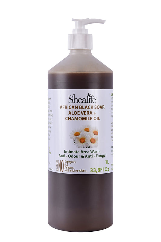 AFRICAN BLACK SOAP, ALOE VERA + CHAMOMILE OIL, 1000ML