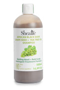 AFRICAN BLACK SOAP, GRAPE SEED + TEA TREE OIL SHAMPOO, 500ML