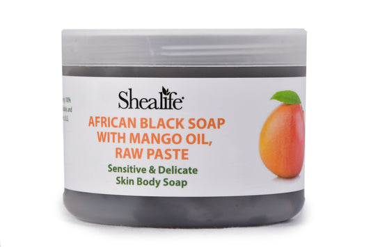 AFRICAN BLACK SOAP, RAW PASTE, WITH MANGO OIL,220G