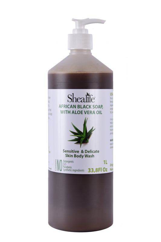 AFRICAN BLACK SOAP WITH ALOE VERA OIL, 1000ML