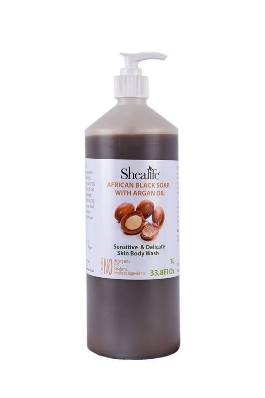 AFRICAN BLACK SOAP WITH ARGAN OIL, 1000ML