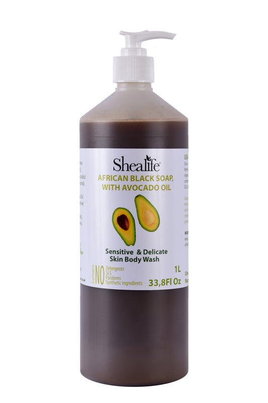 AFRICAN BLACK SOAP WITH AVOCADO OIL, 1000ML