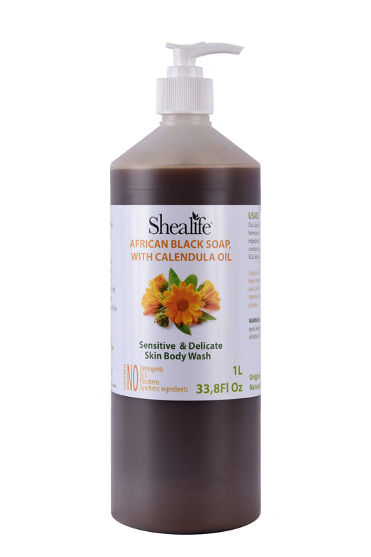 AFRICAN BLACK SOAP WITH CALENDULA OIL, 1000ML