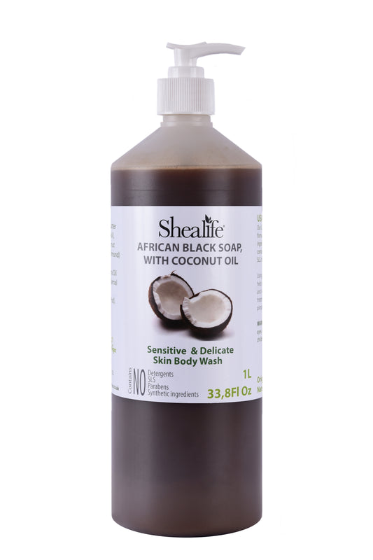 AFRICAN BLACK SOAP WITH COCONUT OIL, 1000ML