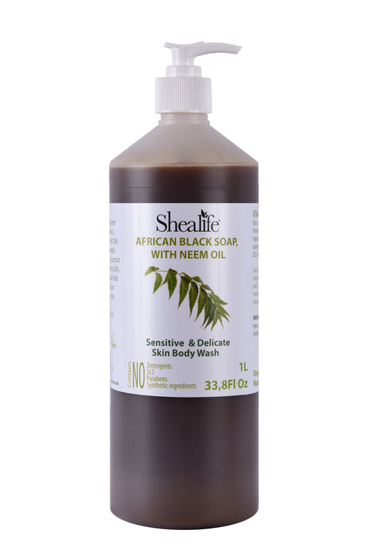 AFRICAN BLACK SOAP WITH NEEM OIL, 1000ML