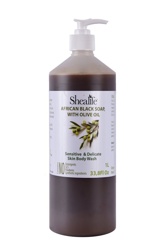 AFRICAN BLACK SOAP WITH OLIVE OIL, 1000ML