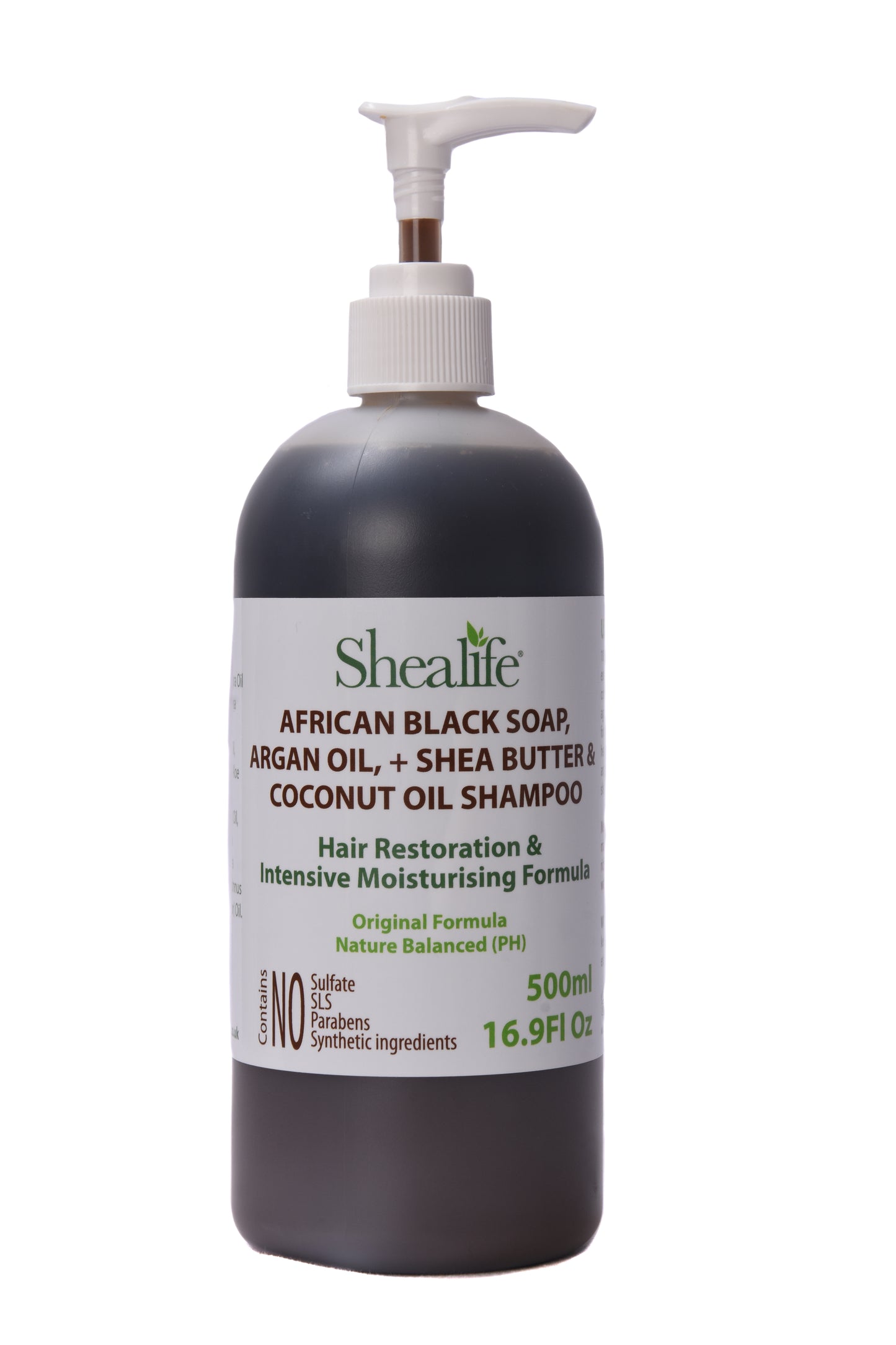AFRICAN BLACK SOAP, ARGAN OIL, + MORINGA OIL & MEDICATED ASH, 500ML