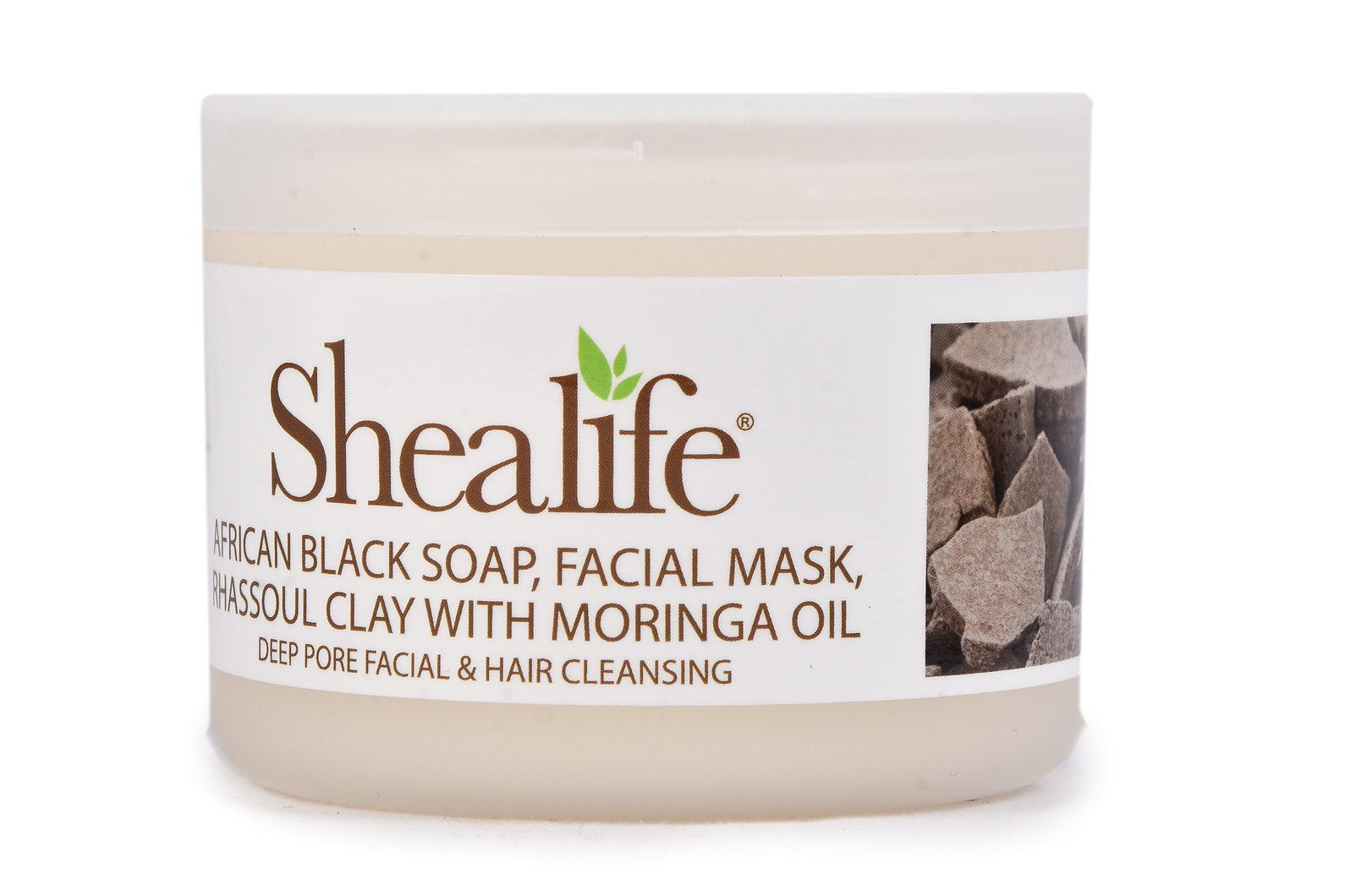 AFRICAN BLACK SOAP, FACIAL MASK, RHASSOUL CLAY WITH MORINGA & GERANUIM OIL,220G